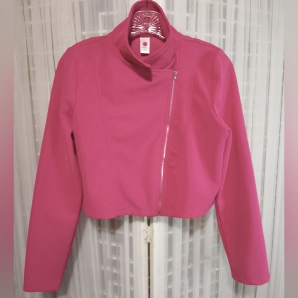 Total girl bright pink crop jacket womens plus size 20&1/2